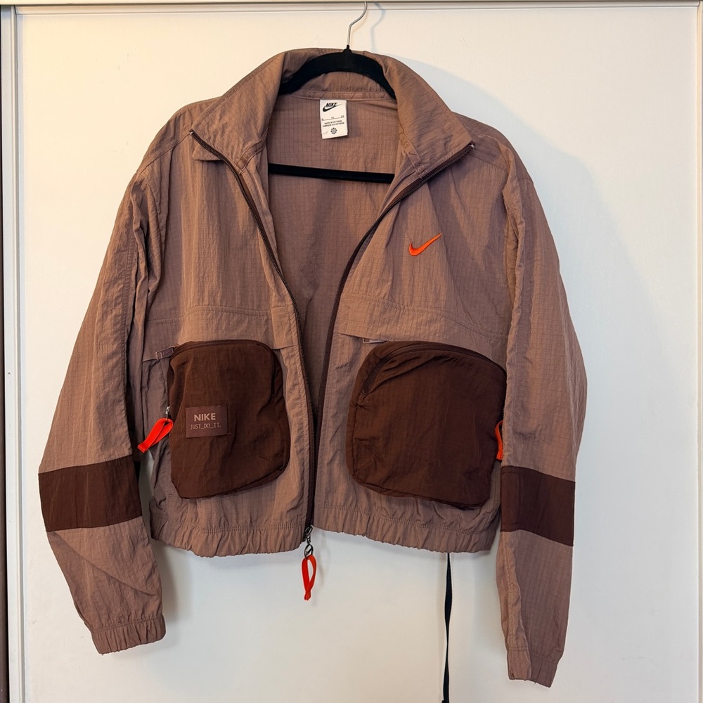 Women’s Nike Brown and Red Windbreaker Jacket